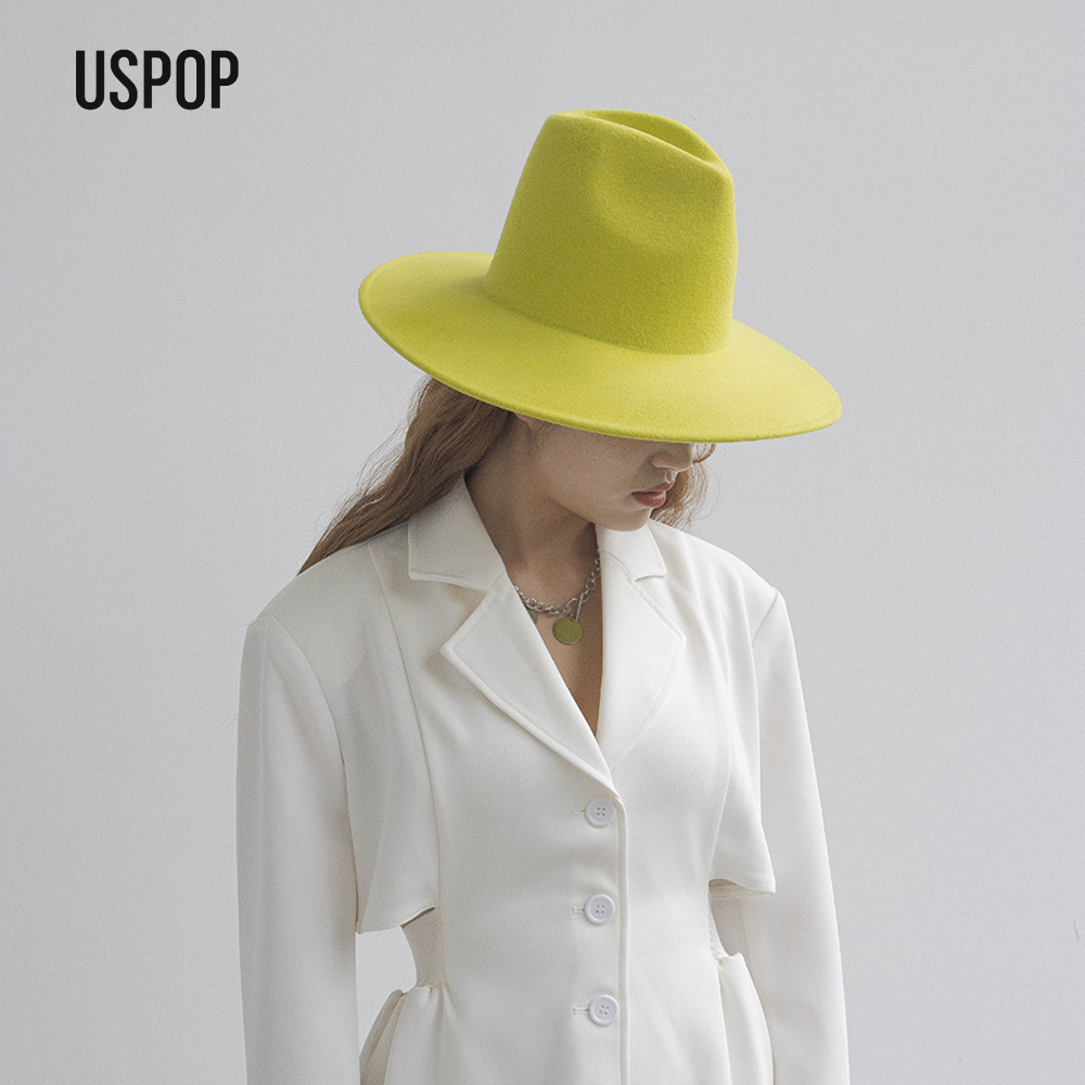 Fedora Hat Wool - Topi Fedora Wol Mahkota Tinggi Polos