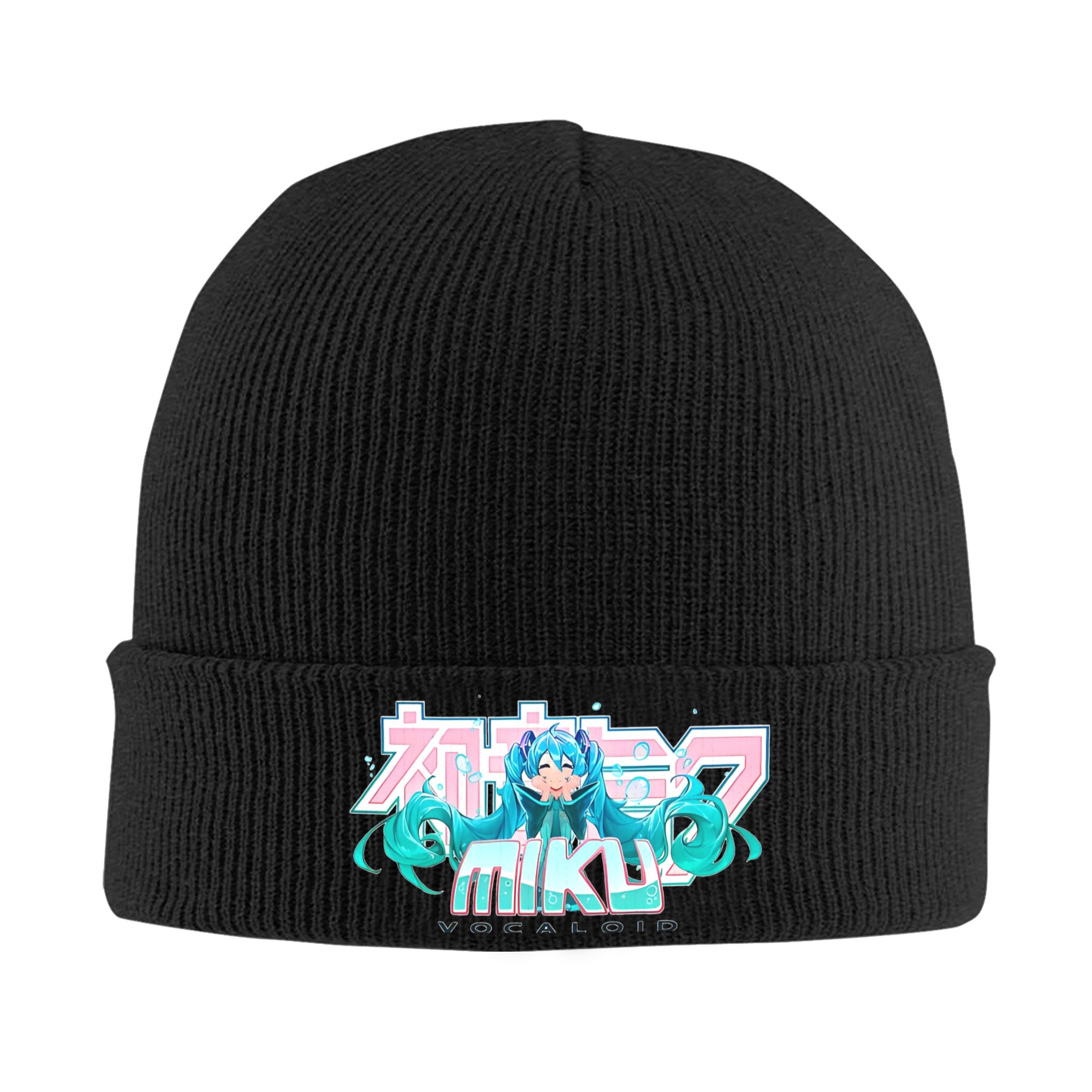 Beanie Cuffed Knit - Topi Beanie Rajut Rib Hatsune Miku