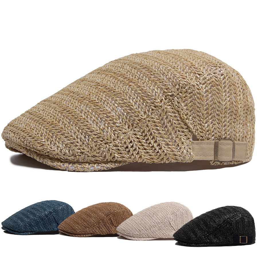 Topi Datar Gaya Straw Pria Wan - Newsboy Cap Ivy ulasan dan harga