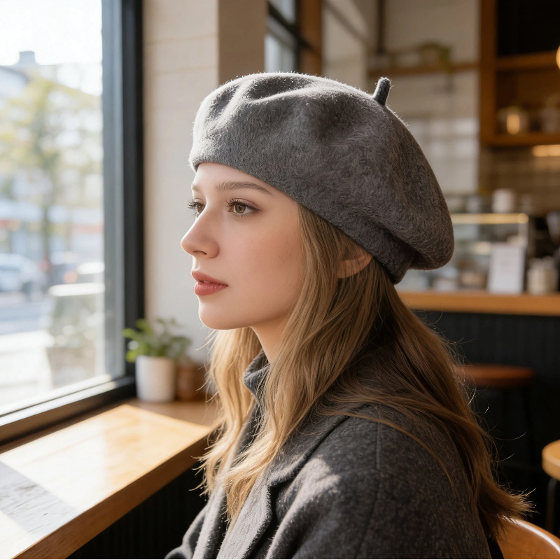 Topi Baret Wol Klasik Wanita W - Beret French Wool ulasan dan harga