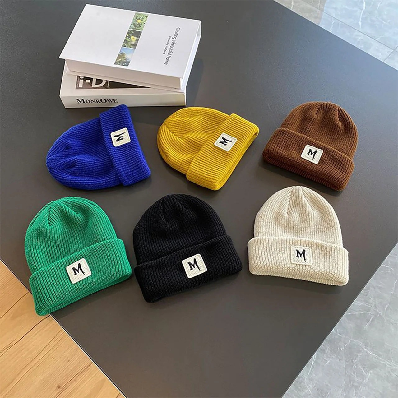 Topi Beanie Bayi Huruf Warna P - Beanie Cuffed Knit ulasan dan harga