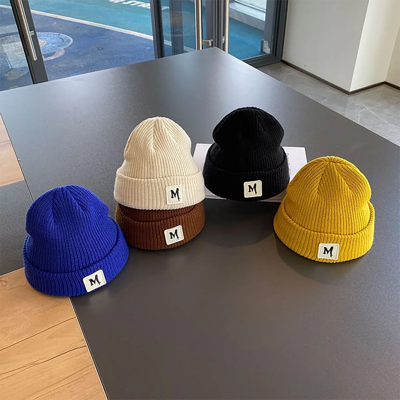 Topi Beanie Bayi Huruf Warna P - Beanie Cuffed Knit ulasan dan harga