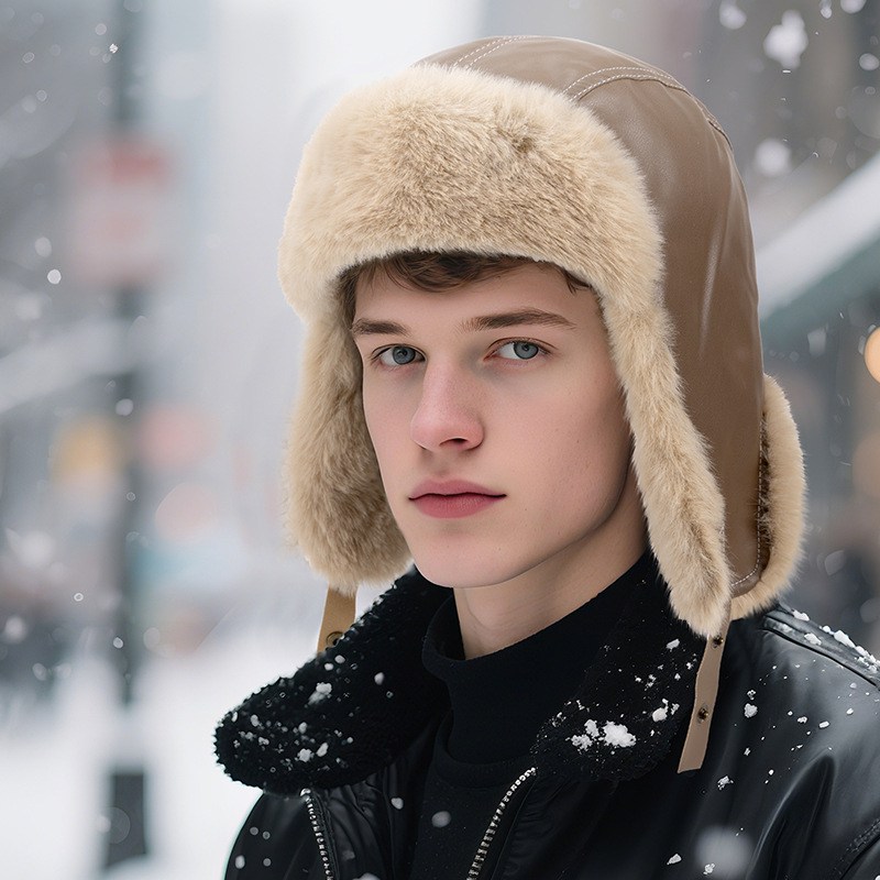 Topi Trapper Kulit PU Hangat M - Winter Trapper Hat ulasan dan harga