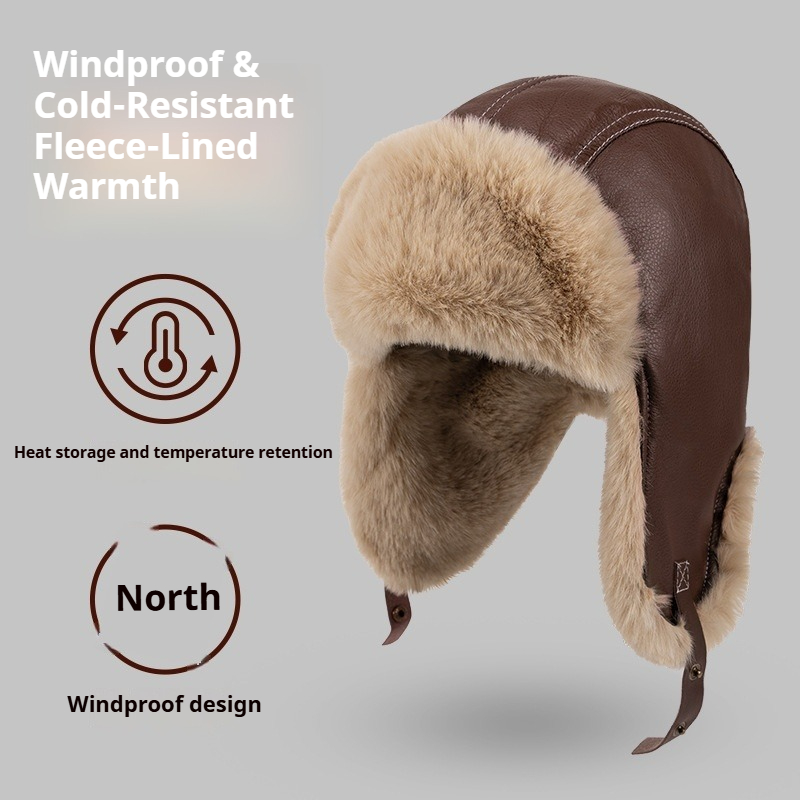 Topi Trapper Kulit PU Hangat M - Winter Trapper Hat ulasan dan harga